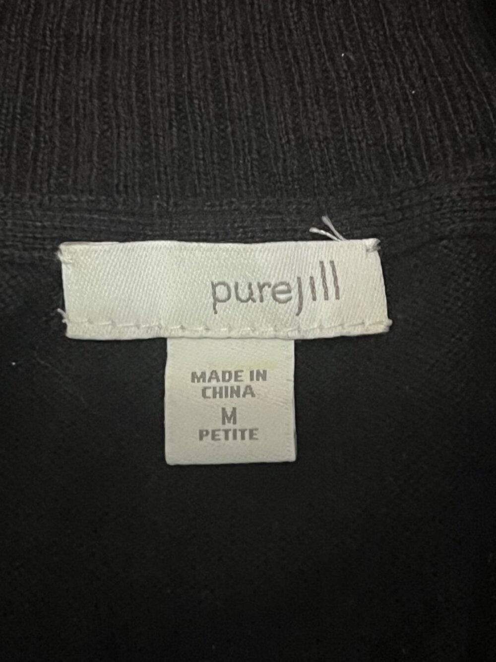 Pure J. Jill V-Neck Long Sleeve Cotton Cashmere Blend Sweater M Petite Neutral - Picture 3 of 7